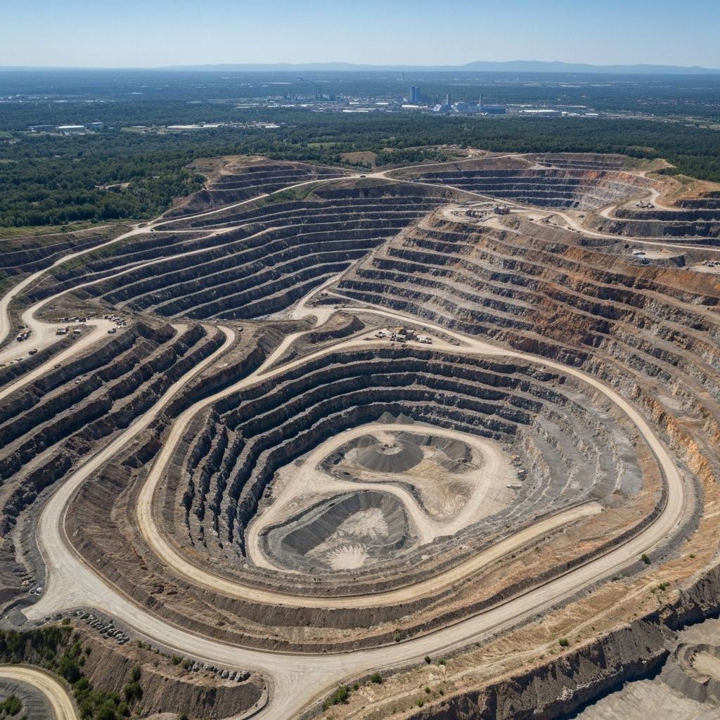 Mining quarry aerial view